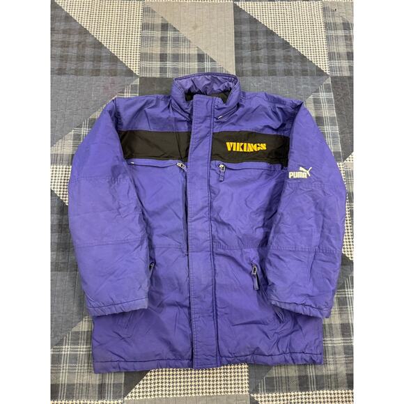 Vintage 1990s Puma Starter‎ Jacket NFL Minnesota Vikings Jacket Men’s Size M - Picture 1 of 7